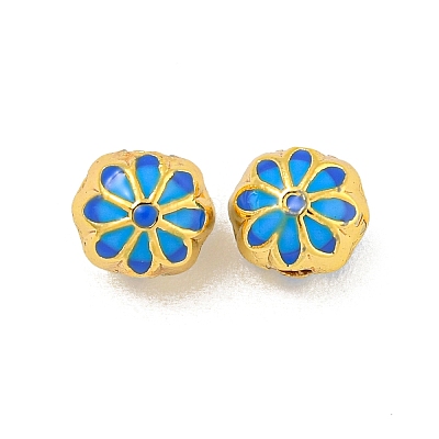 Rack Plating Brass Enamel Beads KK-P277-36G-02-1