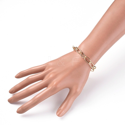 Unisex Aluminium Paperclip Chain Bracelets BJEW-JB05071-1