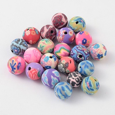 8mm Handmade Polymer Clay Beads X-FM198Y-1