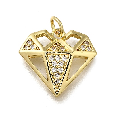 Brass Micro Pave Cubic Zirconia Pendants ZIRC-I070-027G-1
