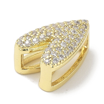 Rack Plating  Brass Micro Pave Clear Cubic Zirconia Slide Charms LS-KK-R163-10G-1