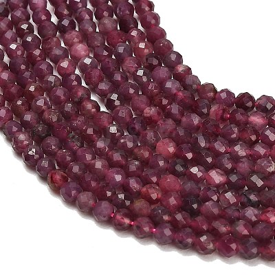 Natural Red Tourmaline Beads Strands GG-CBA77FB-B01-3mm-B-1