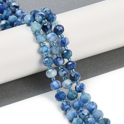 Natural Dyed White Jade Beads Strands G-H057-A22-03-1