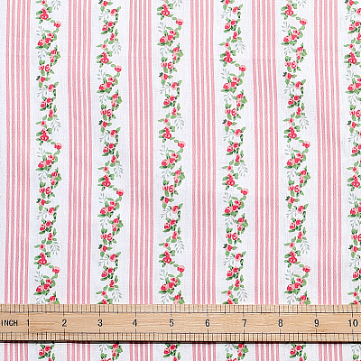 1M Flower Pattern Cotton Fabric DIY-PH0036-57-1