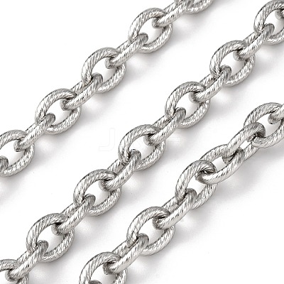 304 Stainless Steel Textured Cable Chains CHS-K023-06P-1