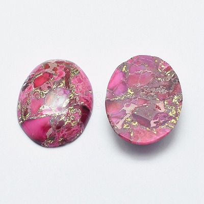 Brass Line Regalite/Imperial Jasper/Sea Sediment Jasper Cabochons X-G-E464-42N-1