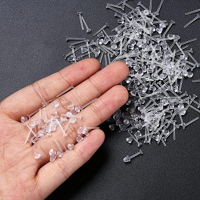 1000Pcs 2 Style Eco-Friendly Plastic Stud Earring Findings KY-YW0001-11-1