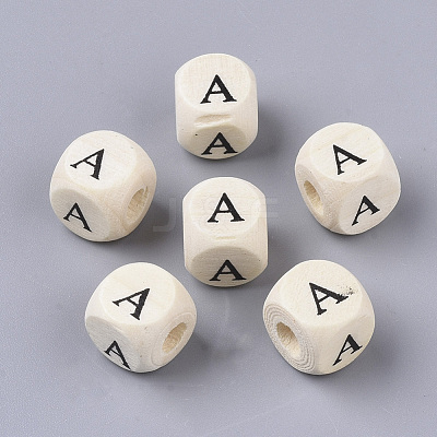 Printed Natural Wood Beads WOOD-T026-001-1