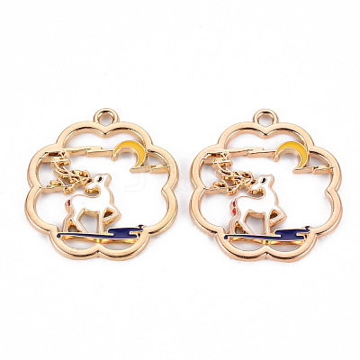 Eco-Friendly Alloy Enamel Pendants ENAM-T011-61-NR-1