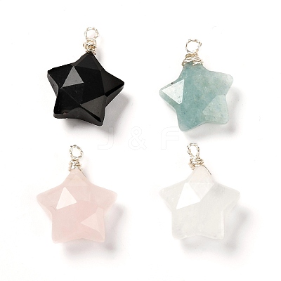 Natural Mixed Stone Pendants PALLOY-JF00857-1