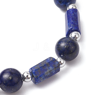 Natural mixed Gemstone Round Beaded Stretch Bracelets for Women BJEW-JB11137-1