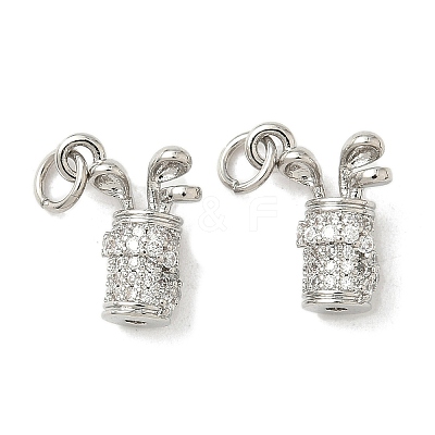 Brass Micro Pave Cubic Zirconia Pendants X-KK-Z120-29P-1