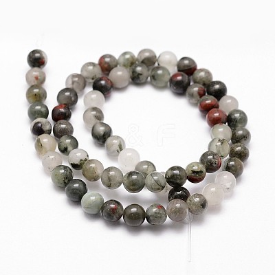 Natural African Bloodstone Beads Strands G-G735-32-8mm-1
