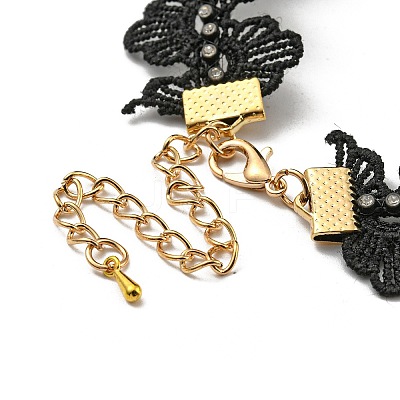 Polyester Lace Choker Necklaces NJEW-R263-27B-G-1