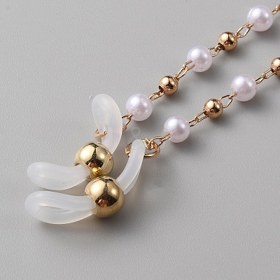 Plastic Pearl Beaded Eyeglasses Chains AJEW-WH0038-26-1