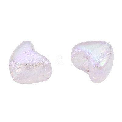 Rainbow Iridescent Plating Acrylic Beads OACR-N010-072-1