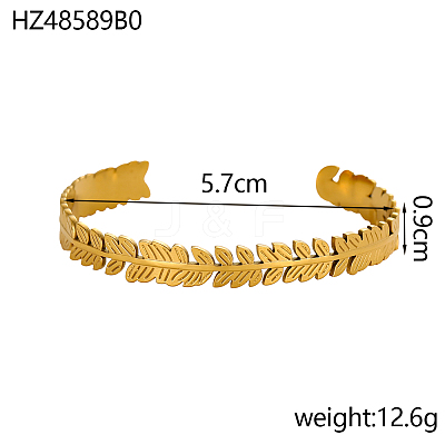 304 Stainless Steel Cuff Bangles for Women STAS-OY018-03G-1