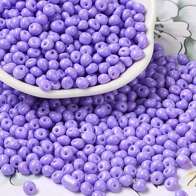 6/0 Opaque Baking Paint Glass Seed Beads SEED-M012-02A-09-1