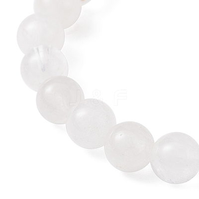 Natural Quartz Crysta & Synthetic Hematite Beaded Stretch Bracelet BJEW-JB09760-05-1