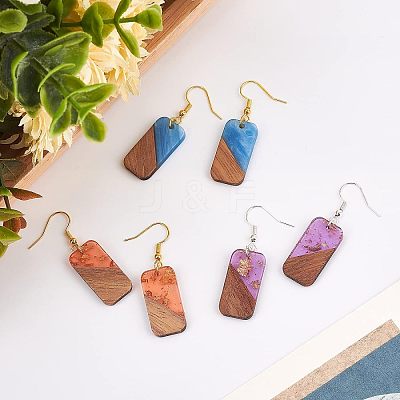 DIY Dangle Rectangle Earring Making Kits DIY-OC0006-08-1