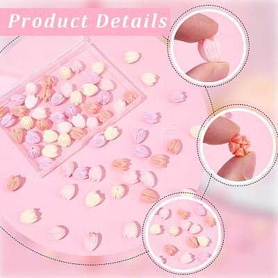 80Pcs 4 Colors Synthetic Coral Beads FIND-SP0005-83-1