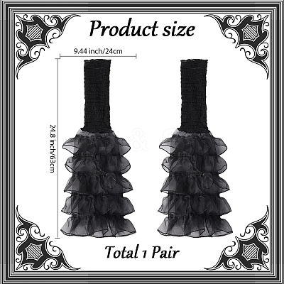 Polyester Ruffle Layered Patchwork Leg Sleeves AJEW-WH20042-75A-1