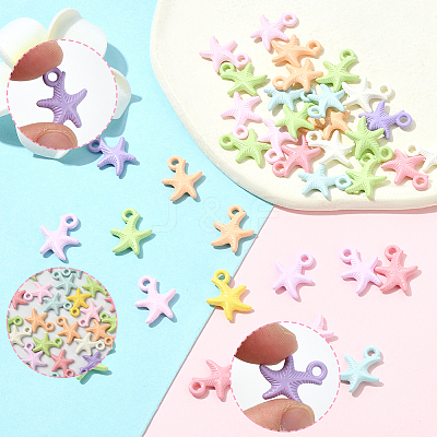 36Pcs Baking Paint Alloy Pendants FIND-SP0004-16B-1