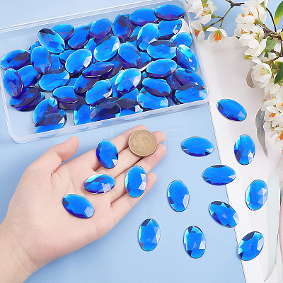 100Pcs Flat Back Acrylic Rhinestone Cabochons OACR-OC0001-19B-1