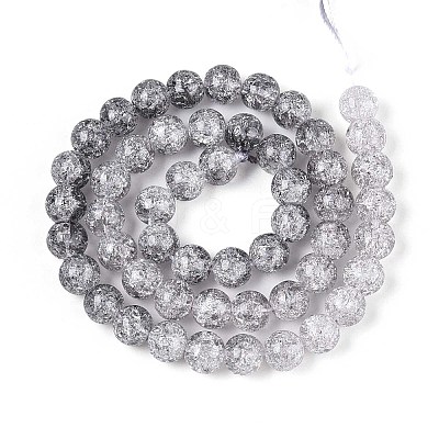 Spray Painted Crackle Glass Beads Strands DGLA-C002-8mm-02-1
