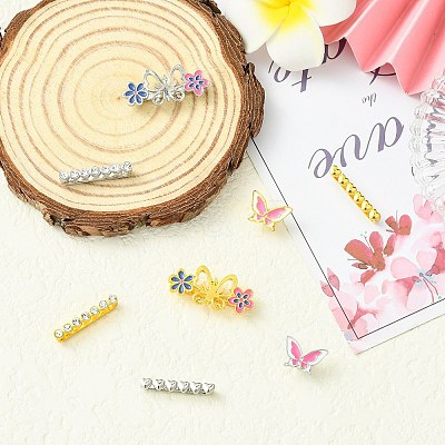 8Pcs Alloy Rhinestone Watch Band Rings FIND-CJ0005-40-1
