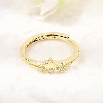 Brass Micro Pave Clear Cubic Zirconia Finger Rings for Women CU-CBAE7DF-12G-02-1