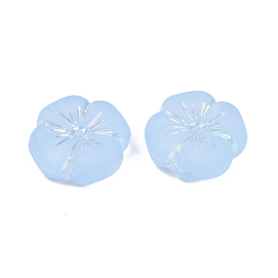Frosted Transparent Acrylic Beads OACR-P029-19B-01-1