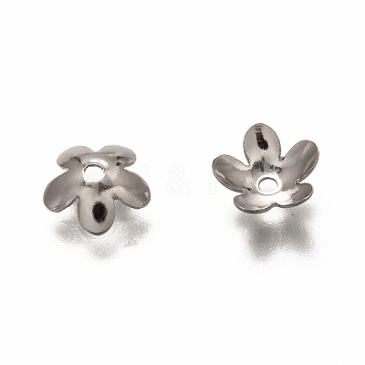 5-Petal 304 Stainless Steel Bead Caps X-STAS-I176-11P-A-1