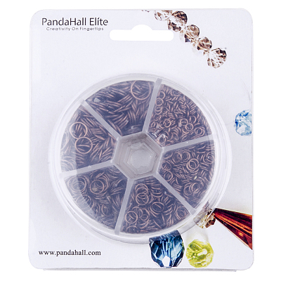 Red Copper Iron Plated Jump Rings with Container Nickel Free for Jewelry Making IFIN-PH0001-06R-NF-1