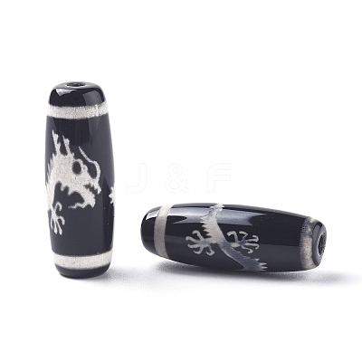 Tibetan Style Dragon Pattern dZi Beads TDZI-D008-20-1