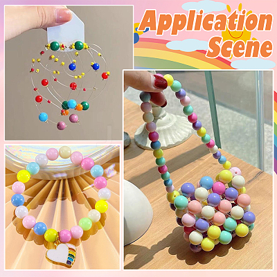 100Pcs Opaque Acrylic Beads OACR-PA0001-31B-1