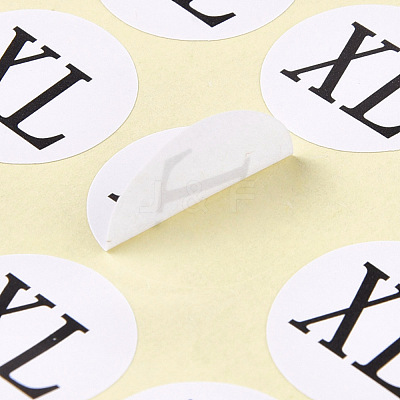 XL Sizes Clothing Size Round Sticker Labels AJEW-WH0014-75E-1