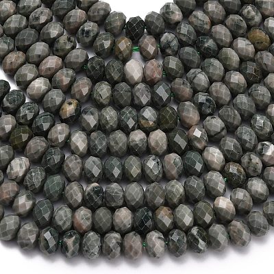 Natural Green Wood Lace Stone Wooden Jasper Beads Strands G-Z111-A15-02-1