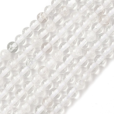 Natural Quartz Crystal Round Beads Strands G-J303-01-4mm-1