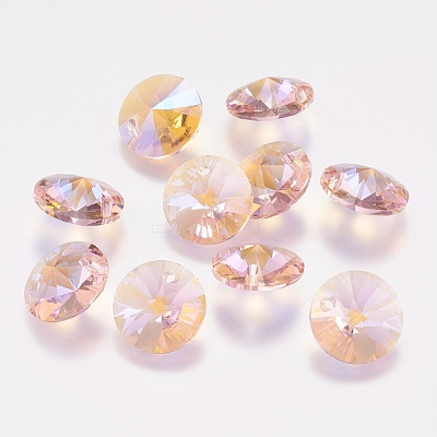 Faceted Glass Rhinestone Charms RGLA-F049-8mm-223PS-1