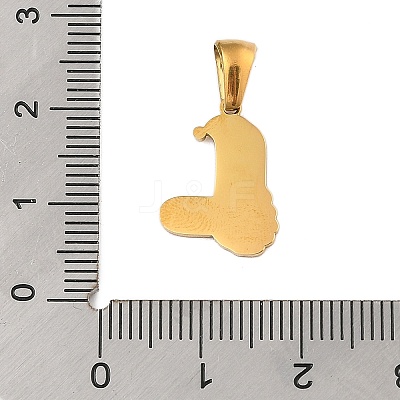 Christmas Theme 304 Stainless Steel Pendants STAS-R007-01L-G-1