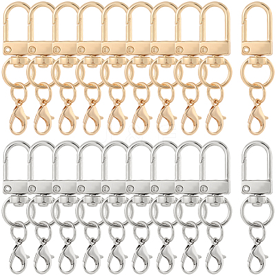 40Pcs 2 Colors Zinc Alloy Swivel Clasps FIND-SP0004-27-1
