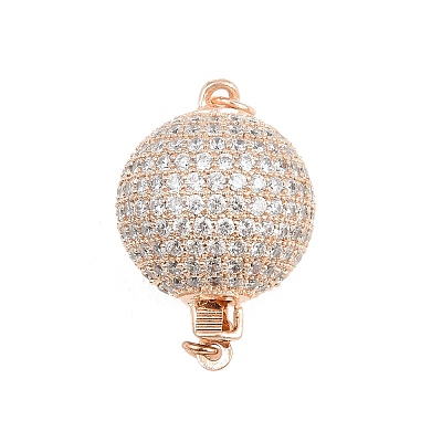 Brass Micro Pave Clear Cubic Zirconia Box Clasps CU-CBA8324-01RG-1