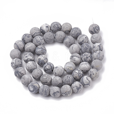 Natural Map Stone/Picasso Stone/Picasso Jasper Beads Strands X-G-T106-224-1