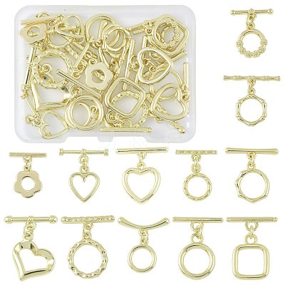 20Pcs 12 Styles Alloy Toggle Clasps FIND-FS0004-53G-1