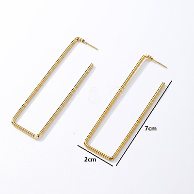 Stylish Rectangle 201 Stainless Steel Stud Earrings SR0973-1