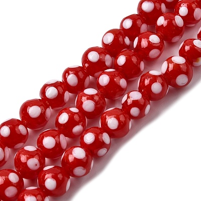 Handmade Lampwork Beads LAMP-D002-8mm-01A-1