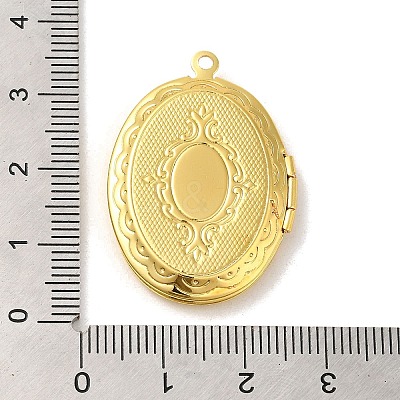 Rack Plating Brass Locket Pendants KK-K277-05G-1