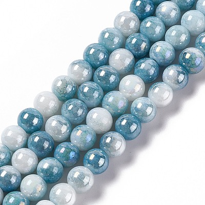 Electroplated Glass Beads Strands X-GLAA-C023-01J-1