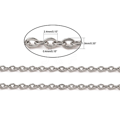 Tarnish Resistant 304 Stainless Steel Cable Chains CHS-R008-15-1